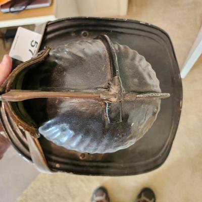 Vintage Powhatan Beach VFD Fireman Metal Helmet