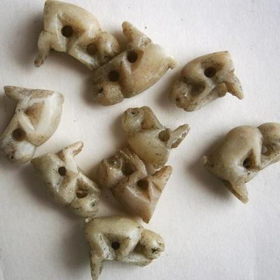 (9) Miniature Carved Soapstone Monkes