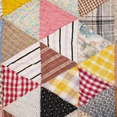 Vintage scrappy triangle quilt