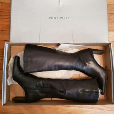 Women's Nine West knee high black leather boots