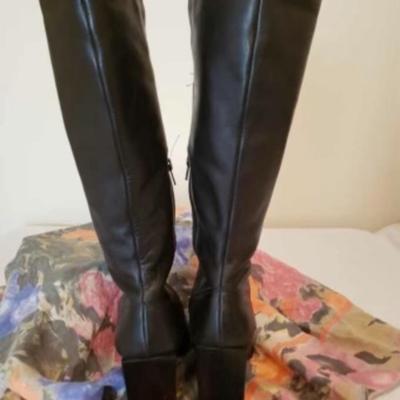 Women's Nine West knee high black leather boots