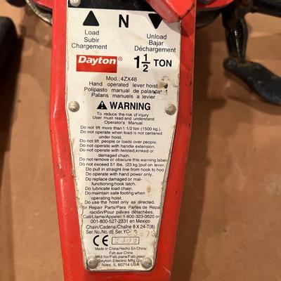 Pair of DAYTON 1.5 Ton Hoists