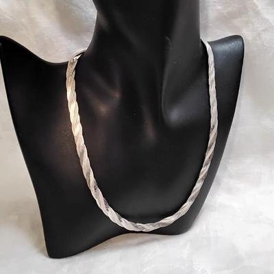4 Strand Herringbone Braided Milor Italian 925 Necklace
