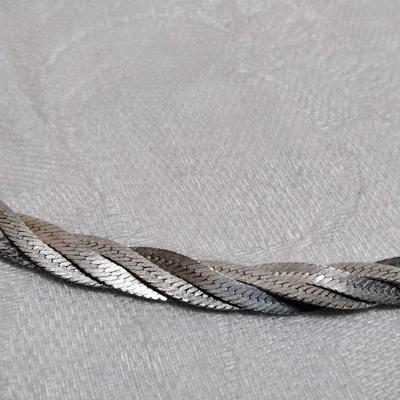 4 Strand Herringbone Braided Milor Italian 925 Necklace