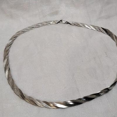 4 Strand Herringbone Braided Milor Italian 925 Necklace