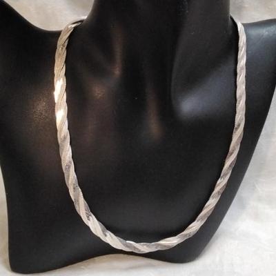 4 Strand Herringbone Braided Milor Italian 925 Necklace