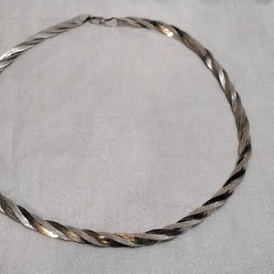 4 Strand Herringbone Braided Milor Italian 925 Necklace