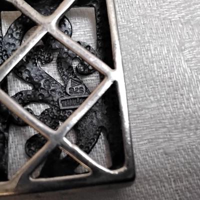 Silpada Medallion On Milor Herringbone Italian 24" Necklace