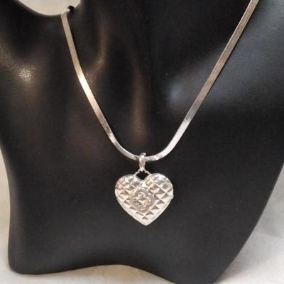 Heidi Klum Heart Locket On 17" Italian 925 Necklace