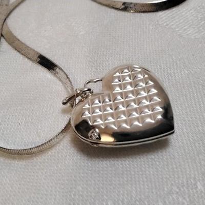 Heidi Klum Heart Locket On 17" Italian 925 Necklace