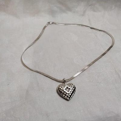Heidi Klum Heart Locket On 17" Italian 925 Necklace
