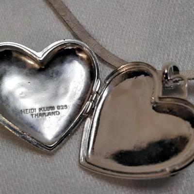 Heidi Klum Heart Locket On 17" Italian 925 Necklace