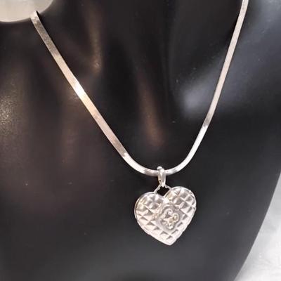 Heidi Klum Heart Locket On 17" Italian 925 Necklace