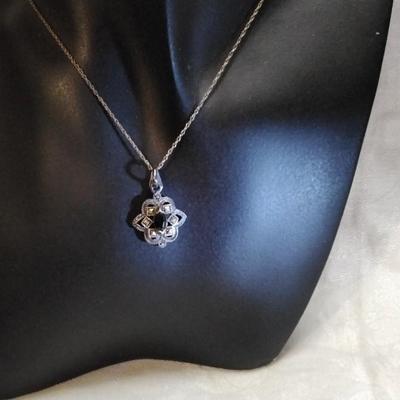 Antique Garnet And Marcasite 16" 925 Necklace