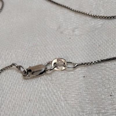 Vintage Unique Ruby And Diamond 18" 925 Necklace