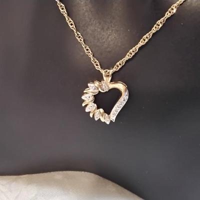 Ross Simons Diamond Heart On KA1772 Italian 18" Necklace