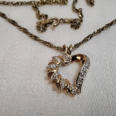 Ross Simons Diamond Heart On KA1772 Italian 18" Necklace
