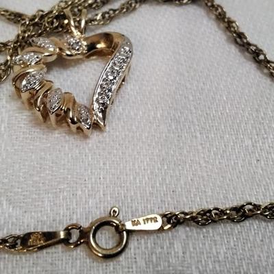 Ross Simons Diamond Heart On KA1772 Italian 18" Necklace