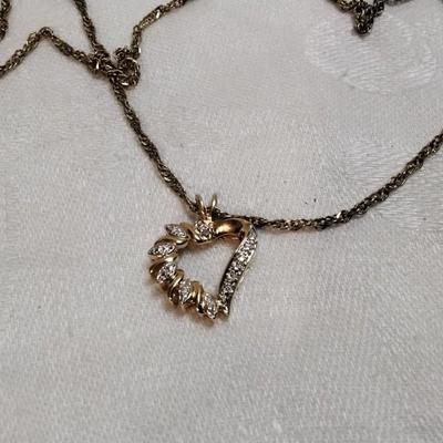 Ross Simons Diamond Heart On KA1772 Italian 18" Necklace