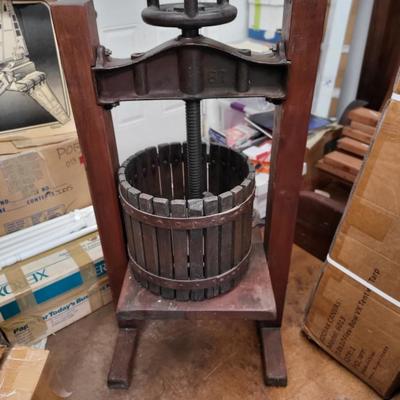 Antique Grape Press with Accessories