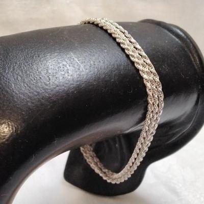 Triple Strand Italian Chain 925 7" Bracelet