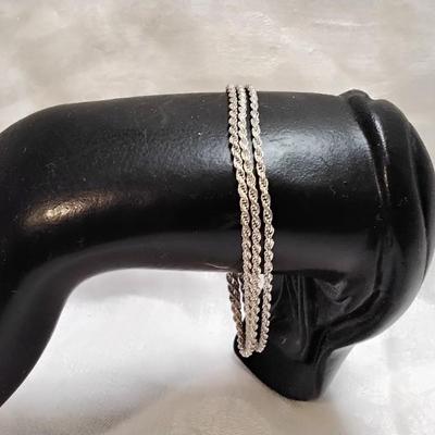 Triple Strand Italian Chain 925 7" Bracelet