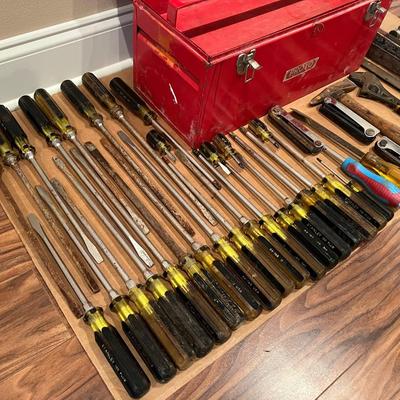 Metal Toolbox and Tool Lot