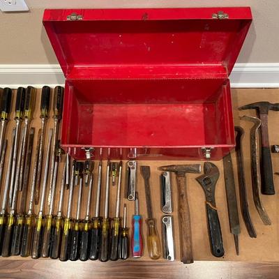 Metal Toolbox and Tool Lot