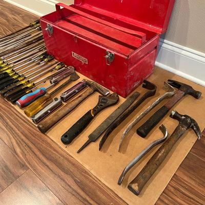 Metal Toolbox and Tool Lot