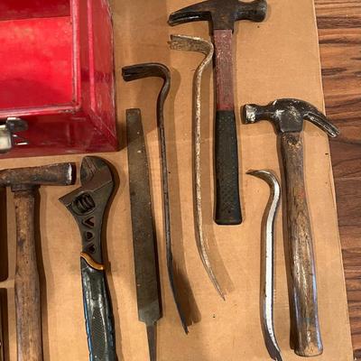 Metal Toolbox and Tool Lot