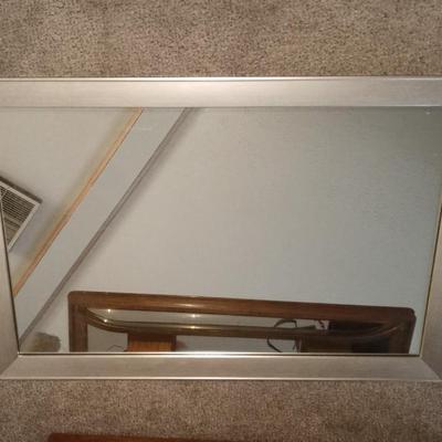 SILVER FRAMED WALL MIRROR