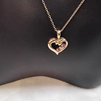 Vintage Ross Simons Ruby and Diamond Gold Vermeil 18" Necklace