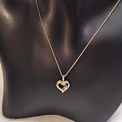 Vintage Ross Simons Ruby and Diamond Gold Vermeil 18" Necklace