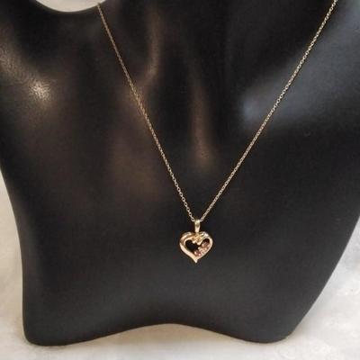 Vintage Ross Simons Ruby and Diamond Gold Vermeil 18" Necklace