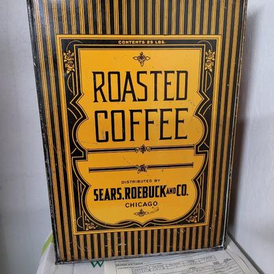 Large Vintage Sears Roebuck Roasted Coffee Tin