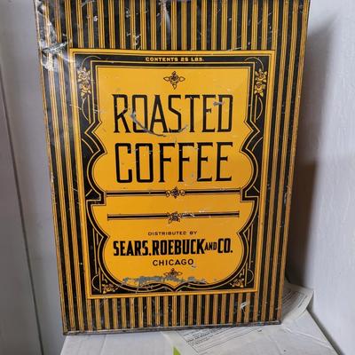 Large Vintage Sears Roebuck Roasted Coffee Tin
