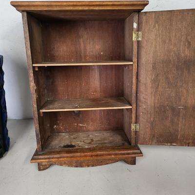 Small Antique Wooden Medicine Cabinet
