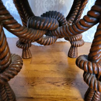 Antique French Napoleon III Style Rope Twist Dressing Stool