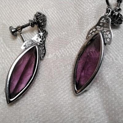 Antique Amethyst Screw Back Earrings