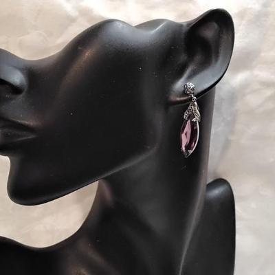 Antique Amethyst Screw Back Earrings