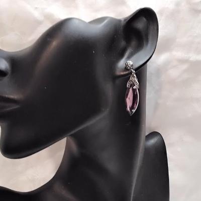Antique Amethyst Screw Back Earrings