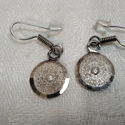 Vintage Mayan Mexico 950 Dangle Earrings