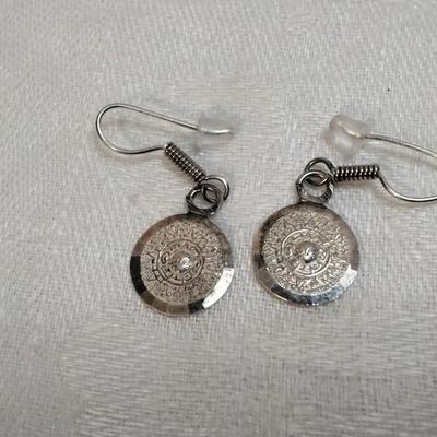 Vintage Mayan Mexico 950 Dangle Earrings