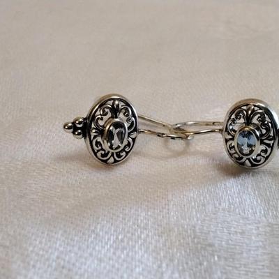 VIntage Aquamarine 925 Earrings