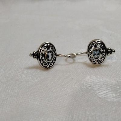 VIntage Aquamarine 925 Earrings