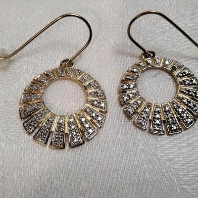 Ross Simons Diamond Gold Vermeil Earrings