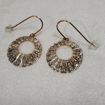 Ross Simons Diamond Gold Vermeil Earrings