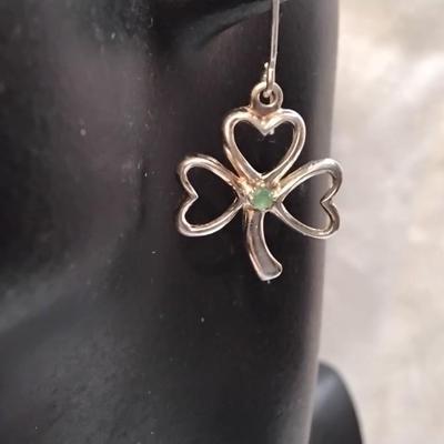 Emerald 925 Shamrock Earrings