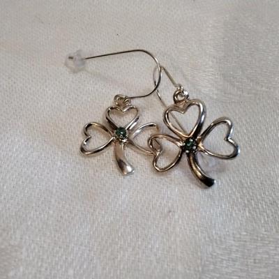 Emerald 925 Shamrock Earrings