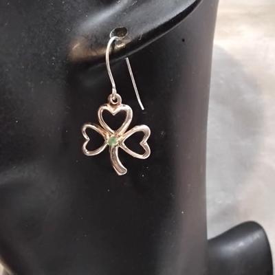 Emerald 925 Shamrock Earrings